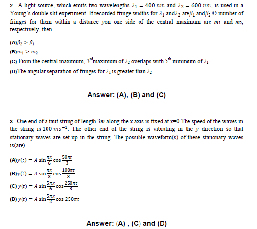 JEE Advanced Sample Question Paper Set 1 2014 With Answers JEE (Main ...